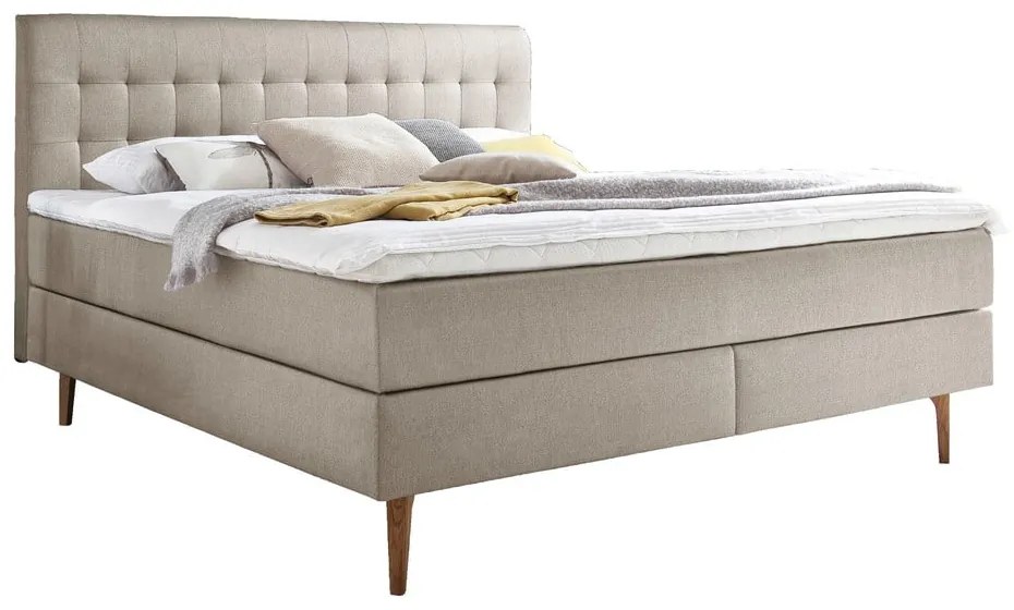 Pat boxspring bej 160x200 cm Massello – Meise Möbel