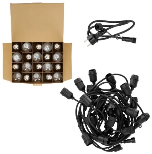 Lanț LED decorativ de exterior BAJA ST64 20xE27/1W/230V 10,9m IP44 alb cald