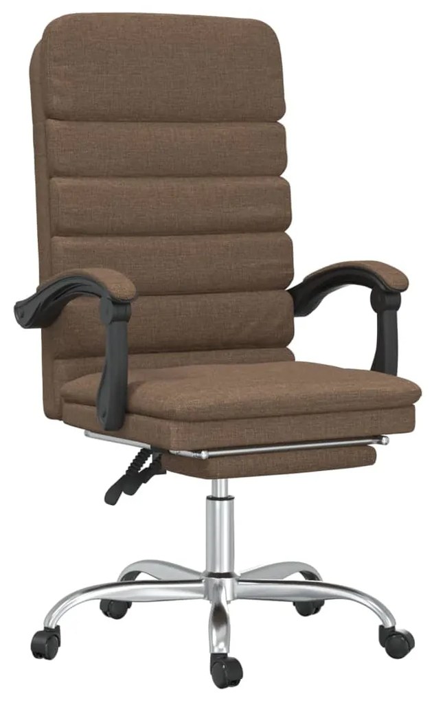 vidaXL Fotoliu de birou rabatabil cu masaj, maro, textil