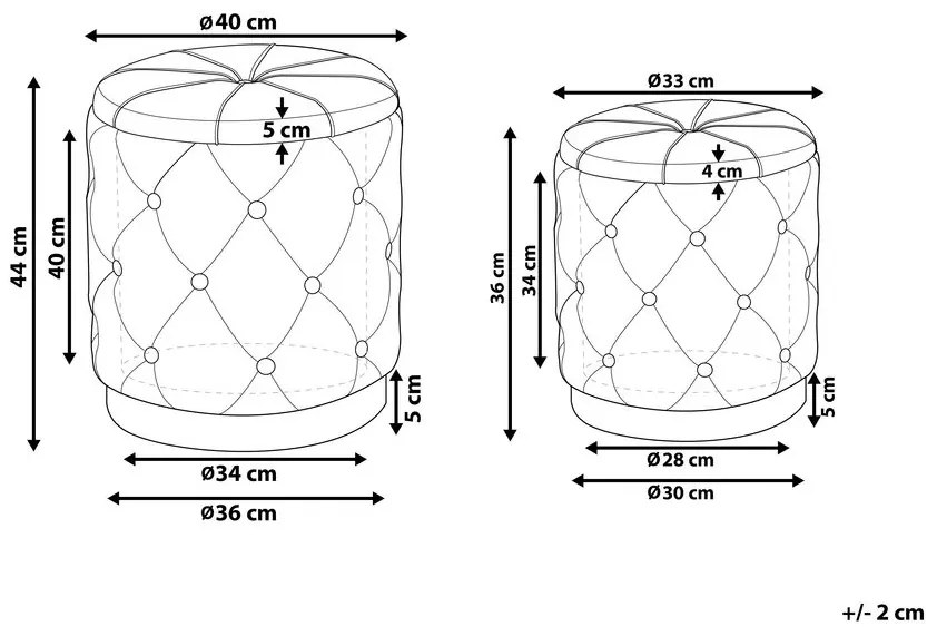 Set 2 buc. taburete POLE (stofă) (gri) (cu sp. depozitare). 1019123