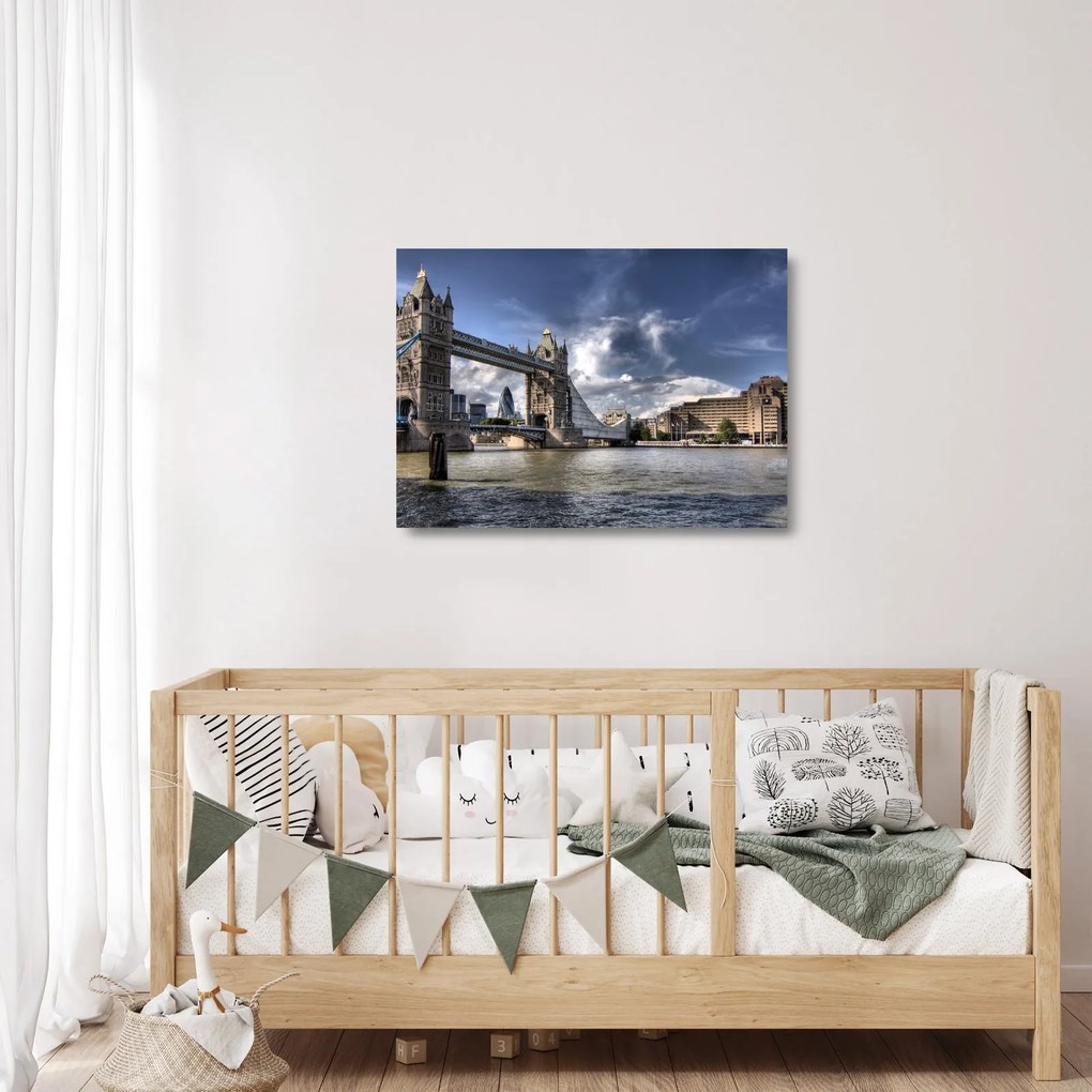 Tablou pe sticlă - Tower Bridge din Londra (70x50 cm)