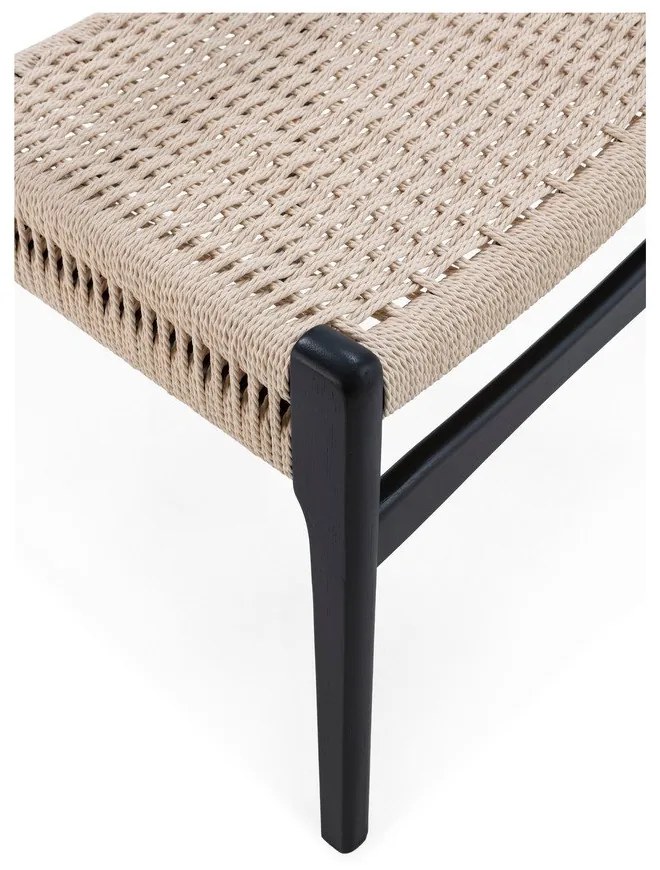 Scaune de dining negre 2 buc. din lemn de arbore de cauciuc Biel – MOME