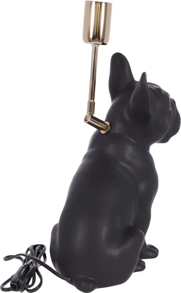 Lampa ceramica Bulldog negru mat h 35 cm