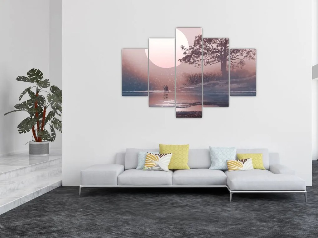 Tablou Perechea îndrăgostită (150x105 cm)