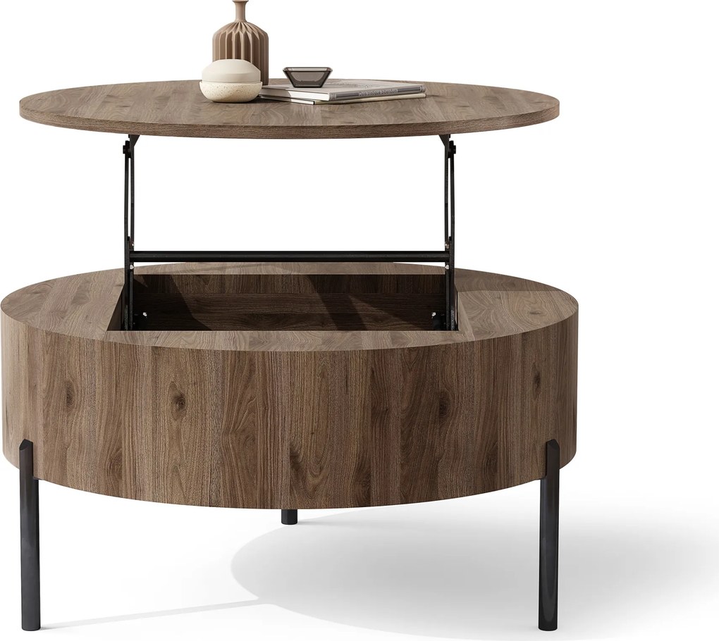 Mazzoni FRIDA Nuc Elegant – MĂSUȚĂ DE CAFEA MODERNĂ CU BLAT RABATABIL ȘI SPAȚIU DE DEPOZITARE