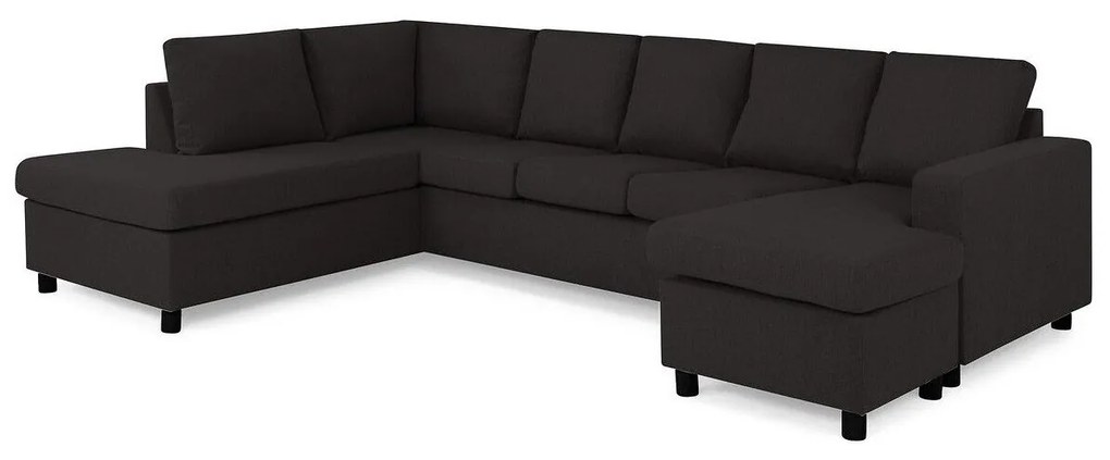 Colțar Scandinavian Choice C173Negru, Antracit, 300x195x92cm, 130 kg, Picioare: Plastic