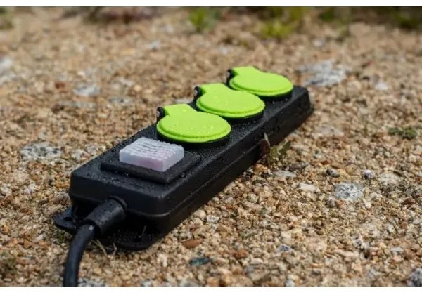 Prelungitor cu 3 prize și întrerupător, 5 m, IP44