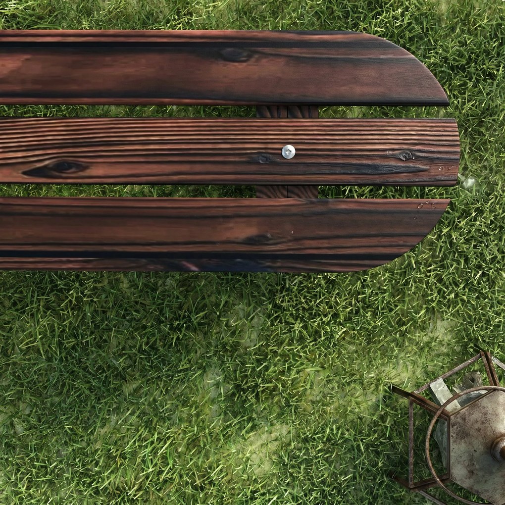 Outsunny Bancă de Grădină cu Picioare în Formă de Roată de Car cu 2 Locuri și Șezut din Șipci, 120x29x39 cm, Maro | Aosom Romania