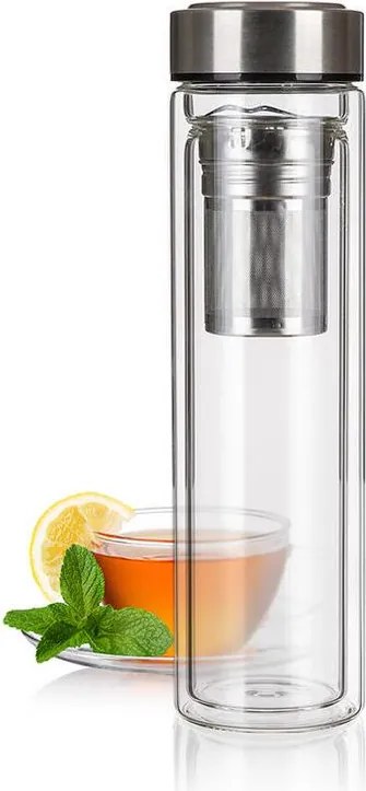 BANQUET Sticlă pentru ceai cu pereţi dubli şi sită DOBLO, 500 ml