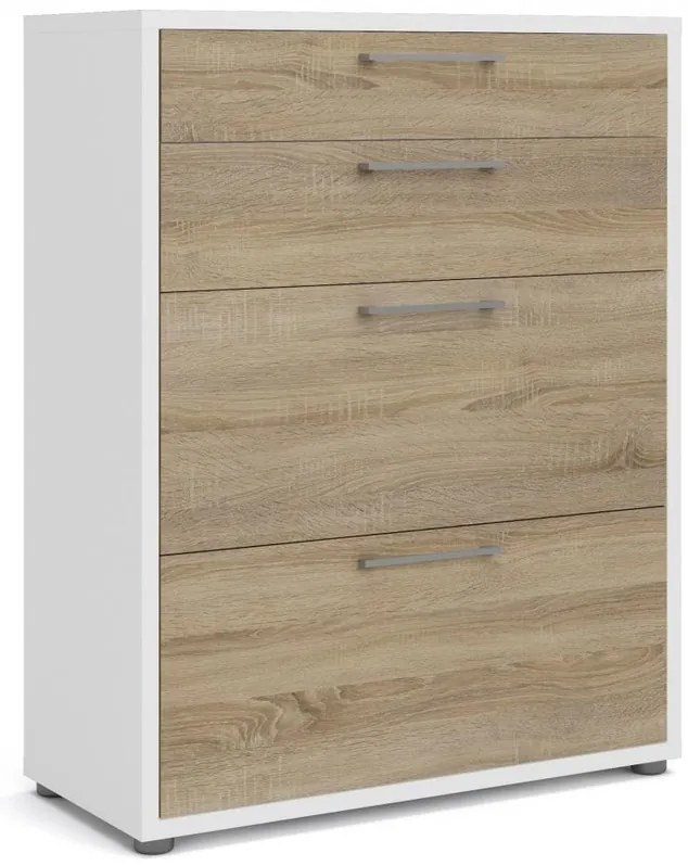 Dulap Modulo 89 x 40 x 113 cm, sertare, alb / stejar sonoma