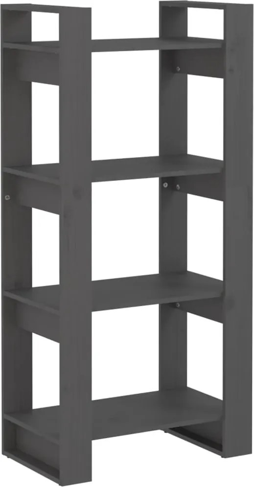 vidaXL Bibliotecă/Separator cameră,gri, 60x35x125 cm, lemn masiv pin