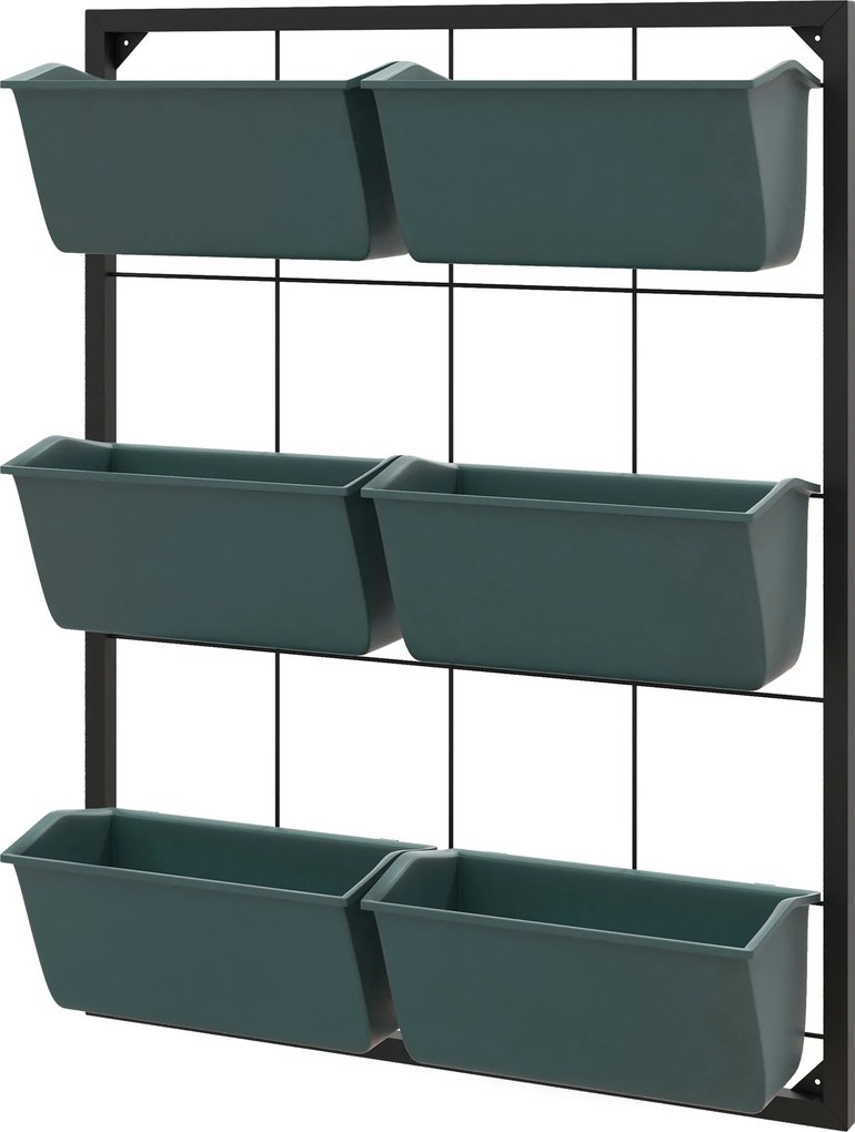 Outsunny Jardiniera de perete pe 3 nivele cu 6 ghivece pentru interior si exterior, Jardiniera cu montare pe perete