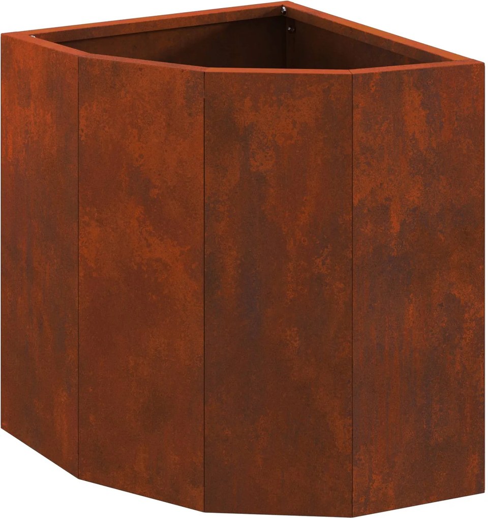 vidaXL Ghiveci de colț Ruginit 30 x 30 x 35 cm