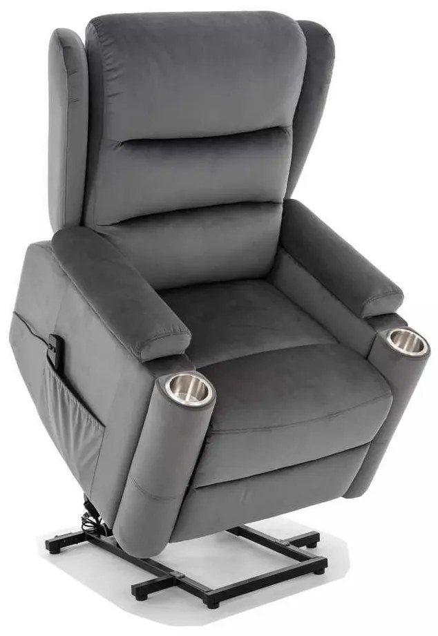 Scaun reclinabil Pontils Velvet, gri