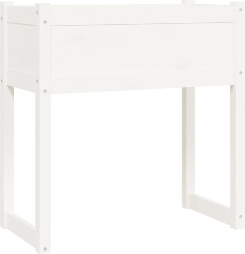 vidaXL Jardinieră, alb, 78x40x81 cm, lemn masiv de pin