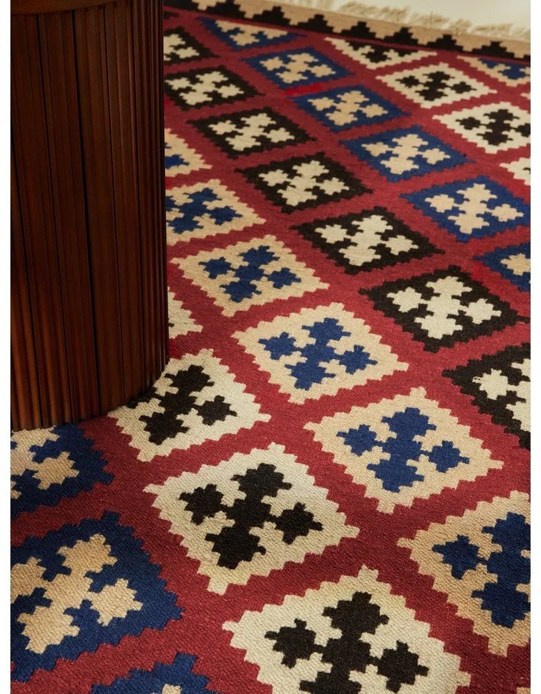 Covor roșu reversibil, țesut manual din lână 120x170 cm Kamal Rami – Nouristan