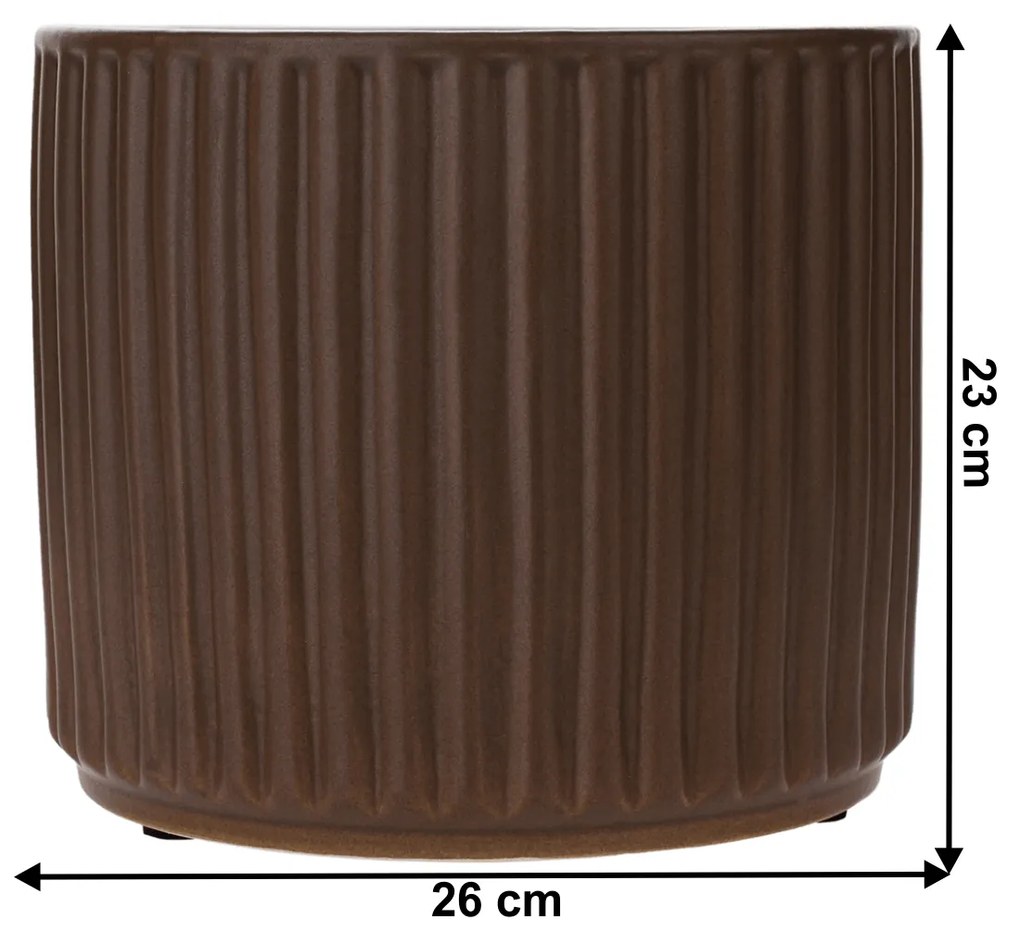 Ghiveci de ceramică, maro mat, KELSO TIP 2