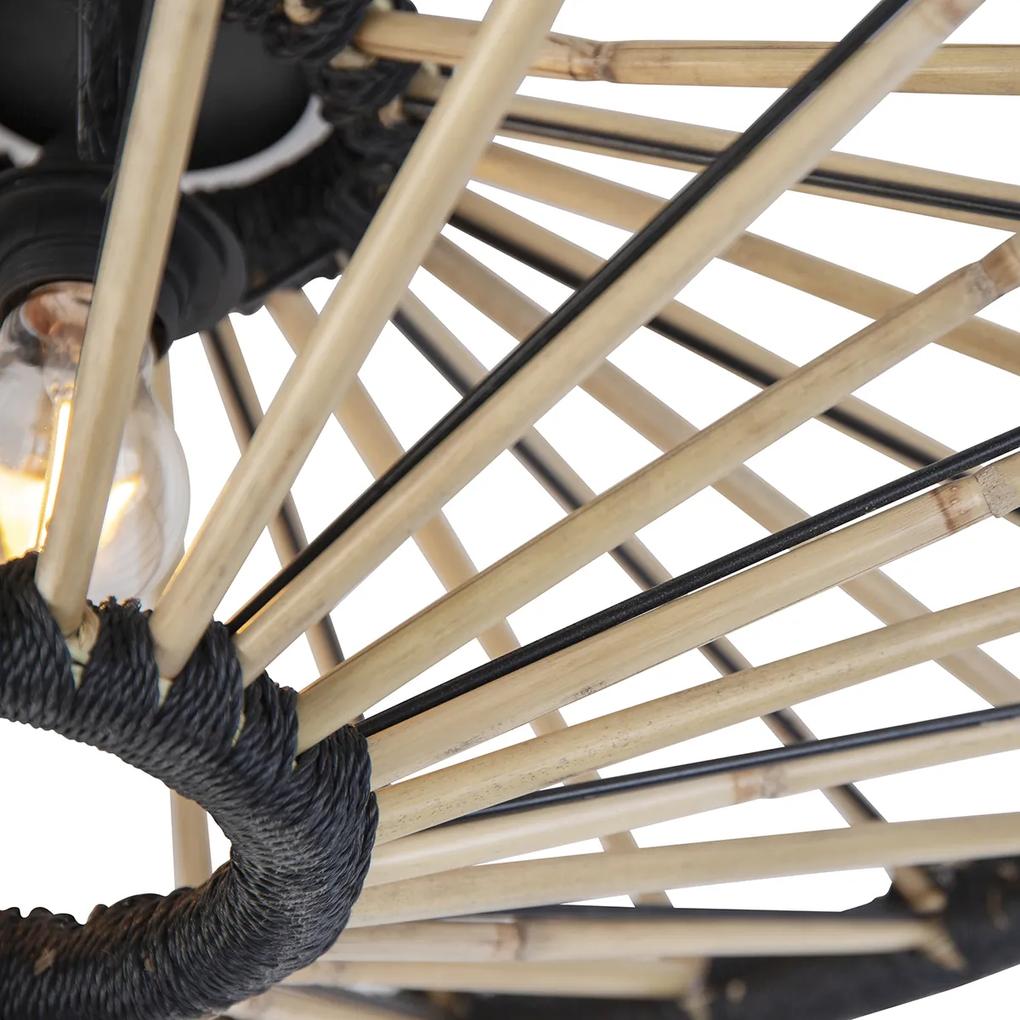 Plafoniera orientala bambus cu negru 60 cm - Evalin