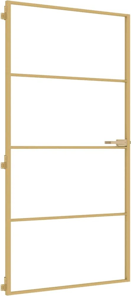 vidaXL Ușă interior Slim auriu 102,5x201,5cm sticlă temperată/aluminiu