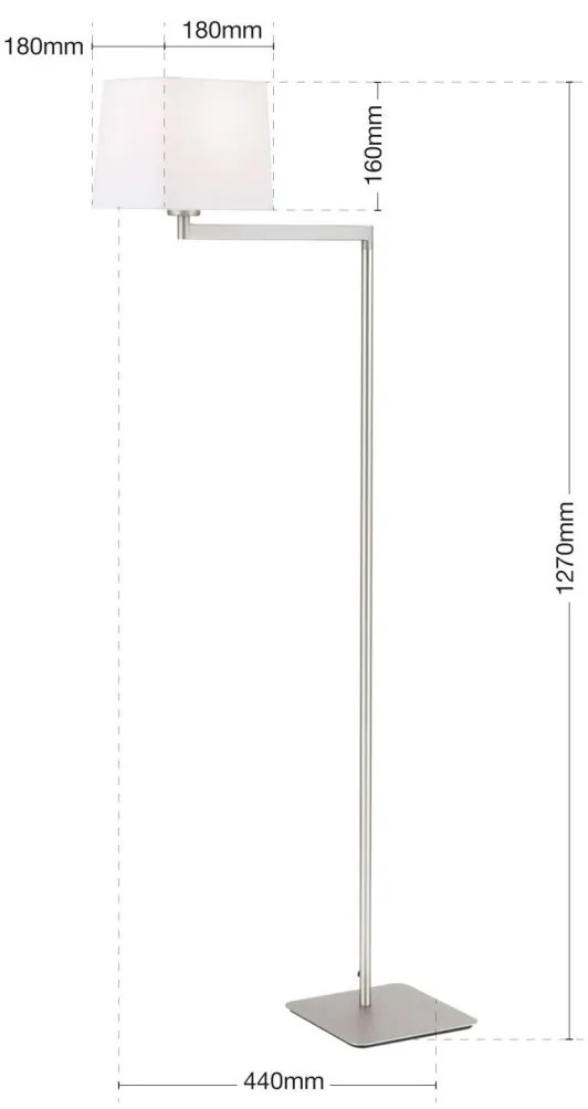 Lampadar/Lampa de podea pivotanta CARLTON nickel/alb