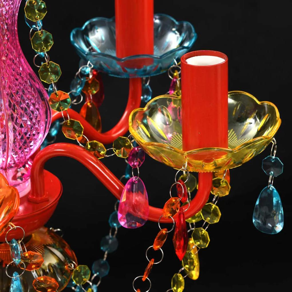 Lustra Cristal Artificial pentru 5 becuri Multicolora 1, Multicolour, 1