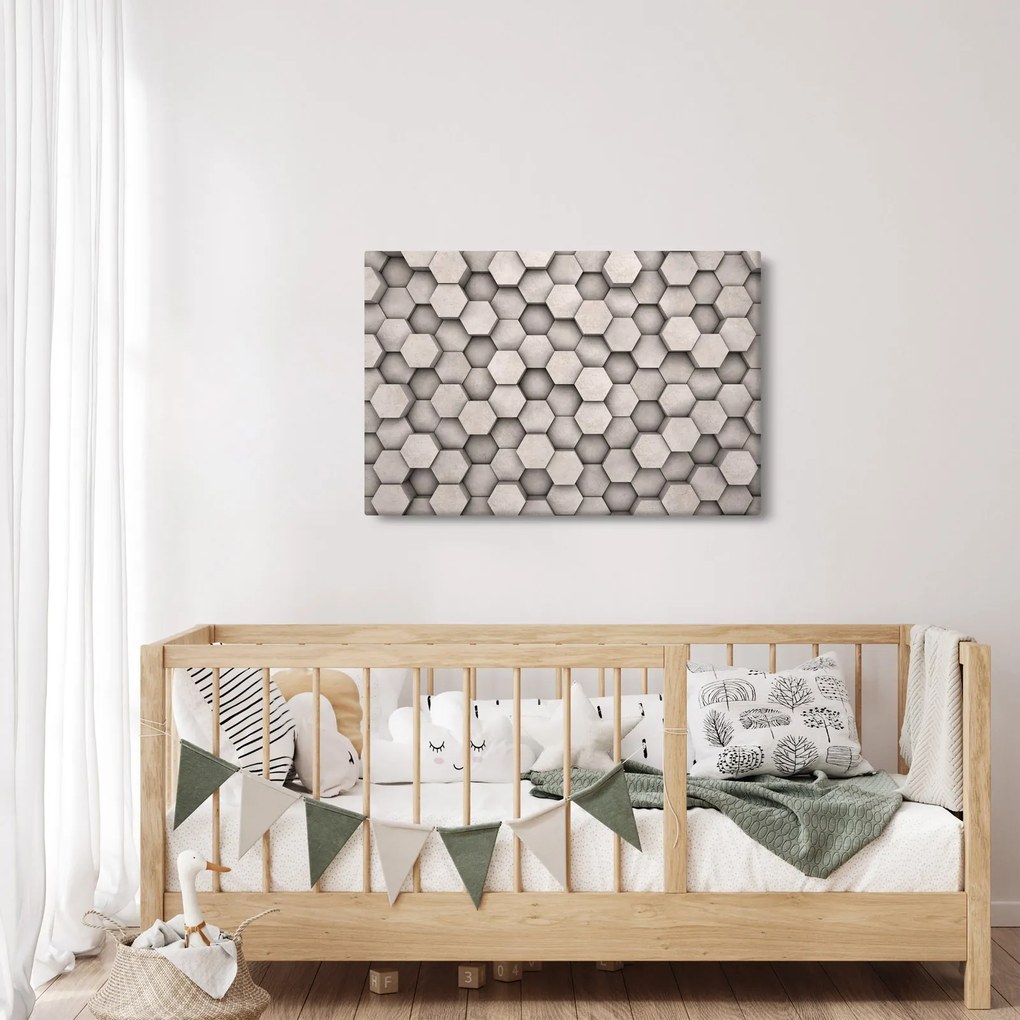 Tablou - Hexagoane design beton (90x60 cm)