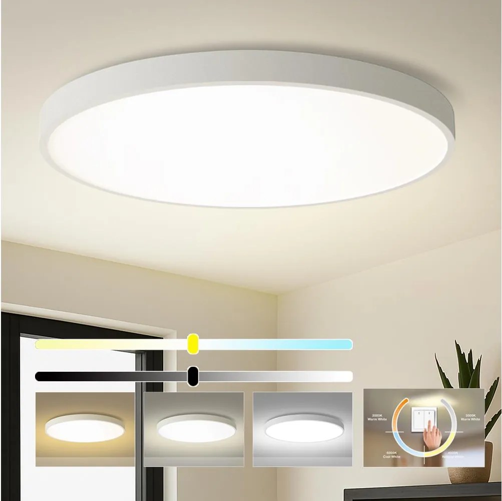 Brilagi - Plafonieră LED POOL, 180 W, 230 V, 3000/4000/6000 K, Ø 120 cm, albă