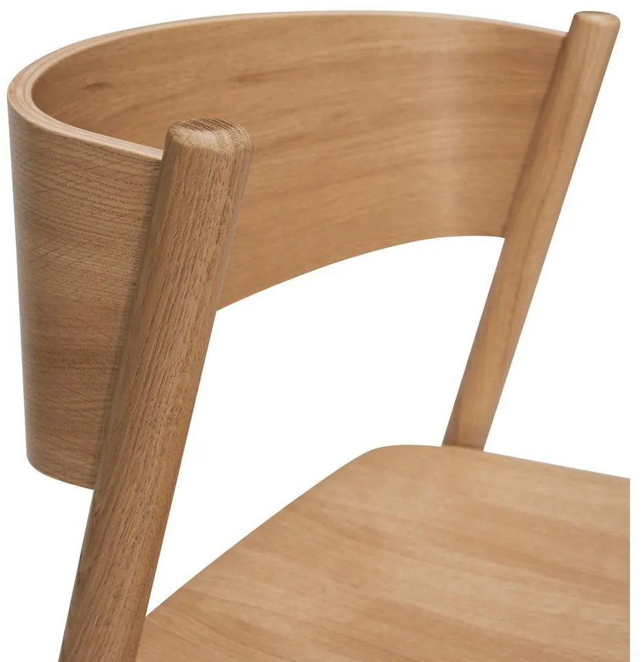 Scaun de bar în culoare naturală cu aspect de lemn de stejar (înălțime șezut 75 cm) Oblique – Hübsch