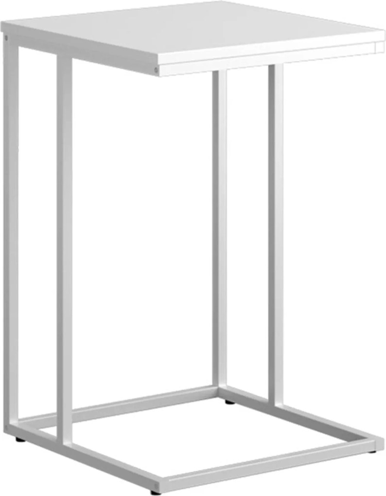 Masuta KALA, alb, DTD laminat/metal, 40x40x61 cm