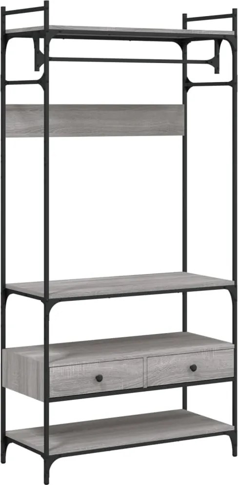 vidaXL Șifonier cu sertare, gri sonoma, 89x39x184,5 cm, lemn compozit