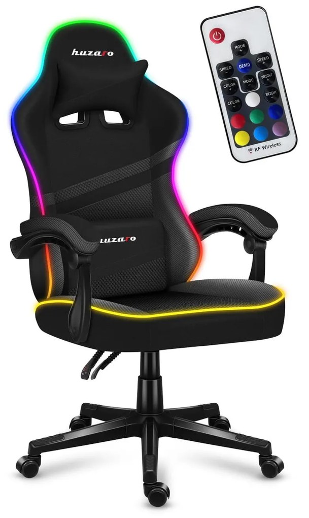 Fotoliu gaming Fusion 4.4 (negru + multicolor) (cu iluminat LED). 1087472