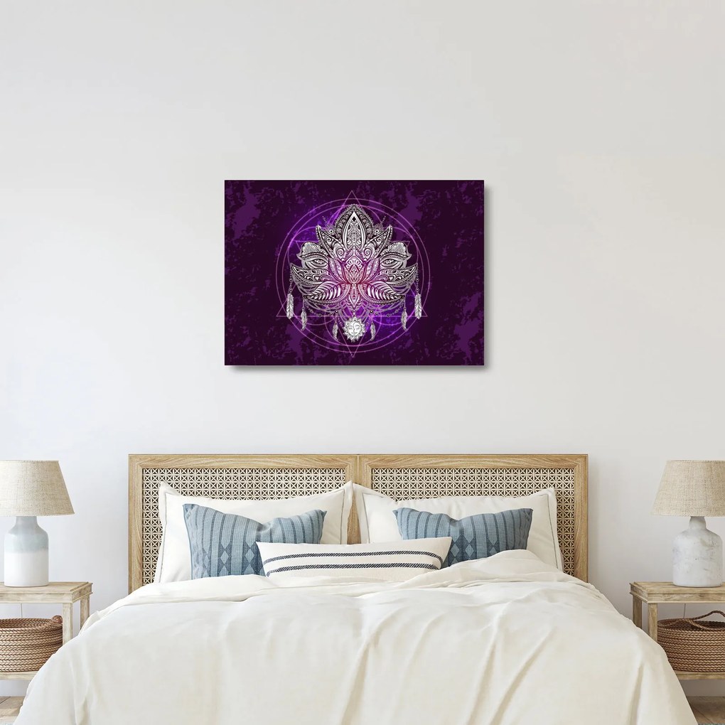 Tablou pe sticlă - Lotus (70x50 cm)