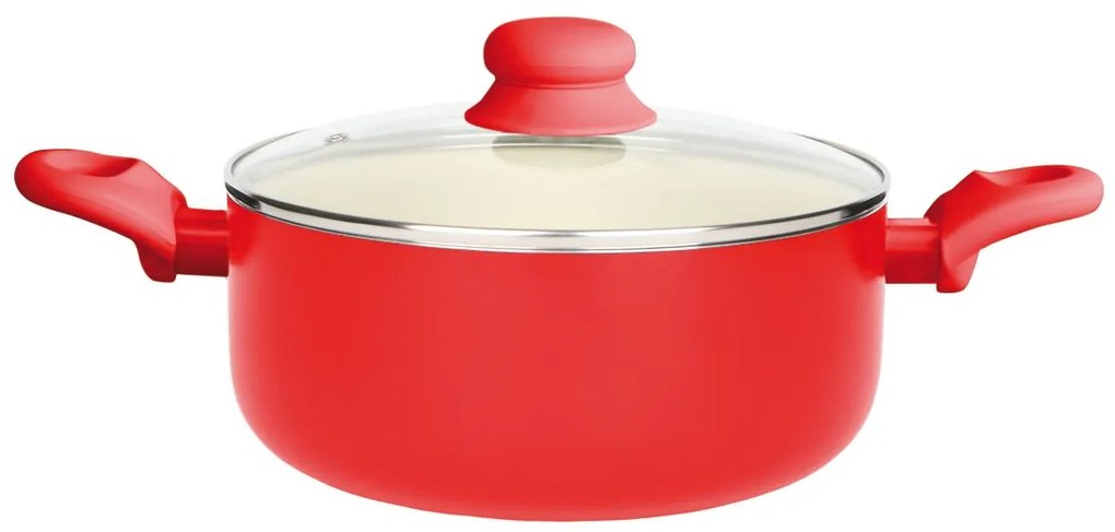 Oala cu invelis ceramic 24cm rosu Fusion Fresh