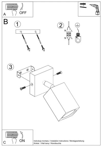 Spot de perete KEKE 1xGU10/40W/230V stejar Sollux SL.1035