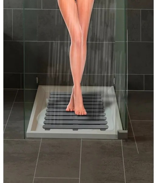 WENKO 22947100 - Covoraș de duș, interior & exterior, 55 x 55 cm, gri