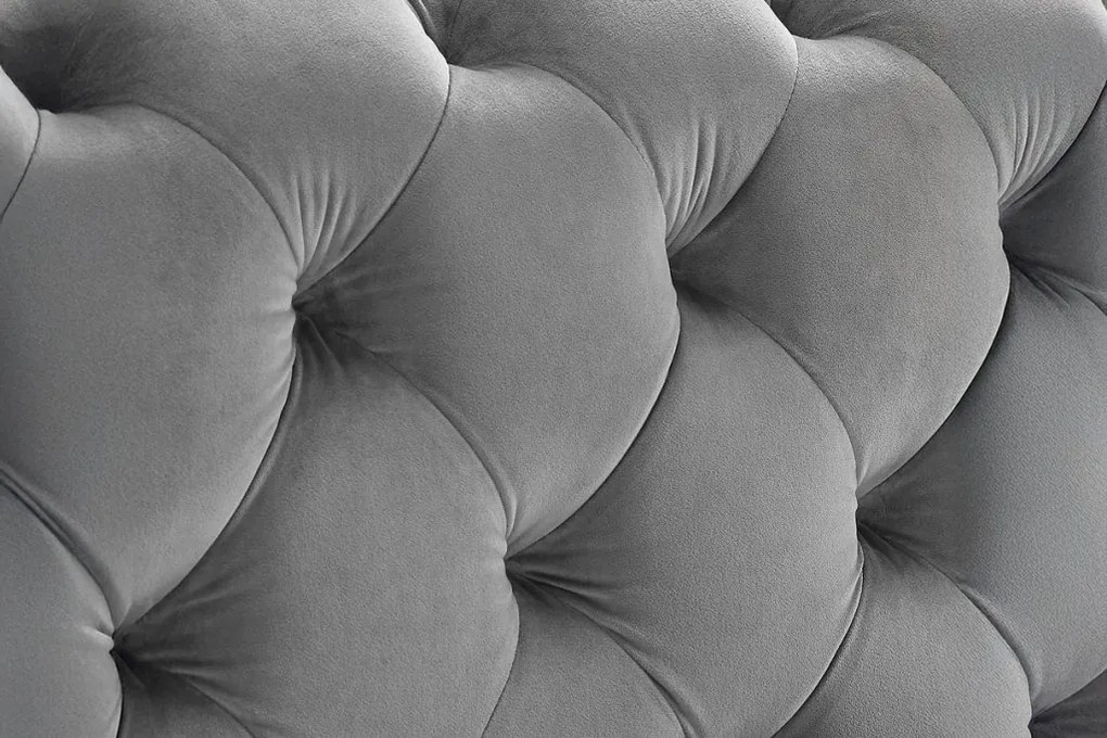 Pat elegant tapitat cu catifea gri MODERN BAROCK 160x200cm A-46161 VC