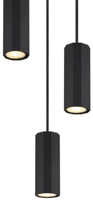 Lustra suspendata cu 3 Spoturi metal negru JAMES