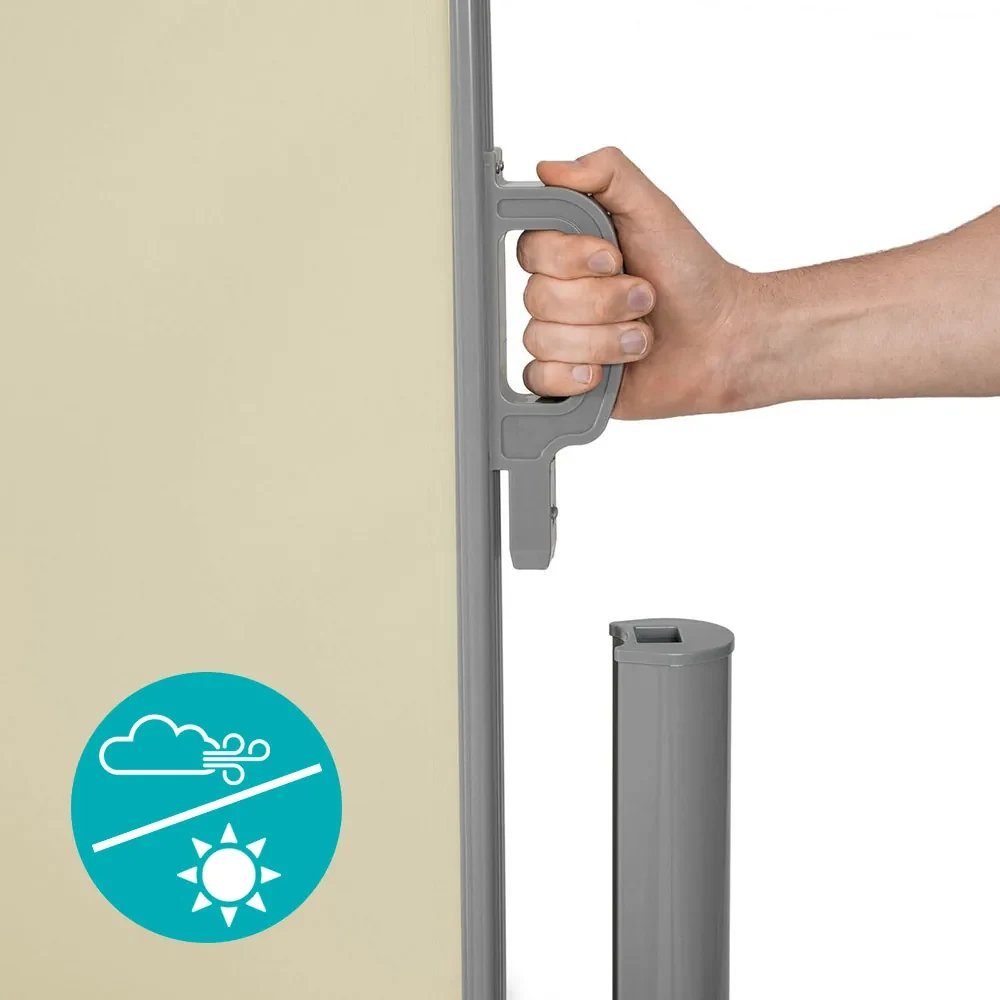 Paravan solar retractabil-bej-simplu