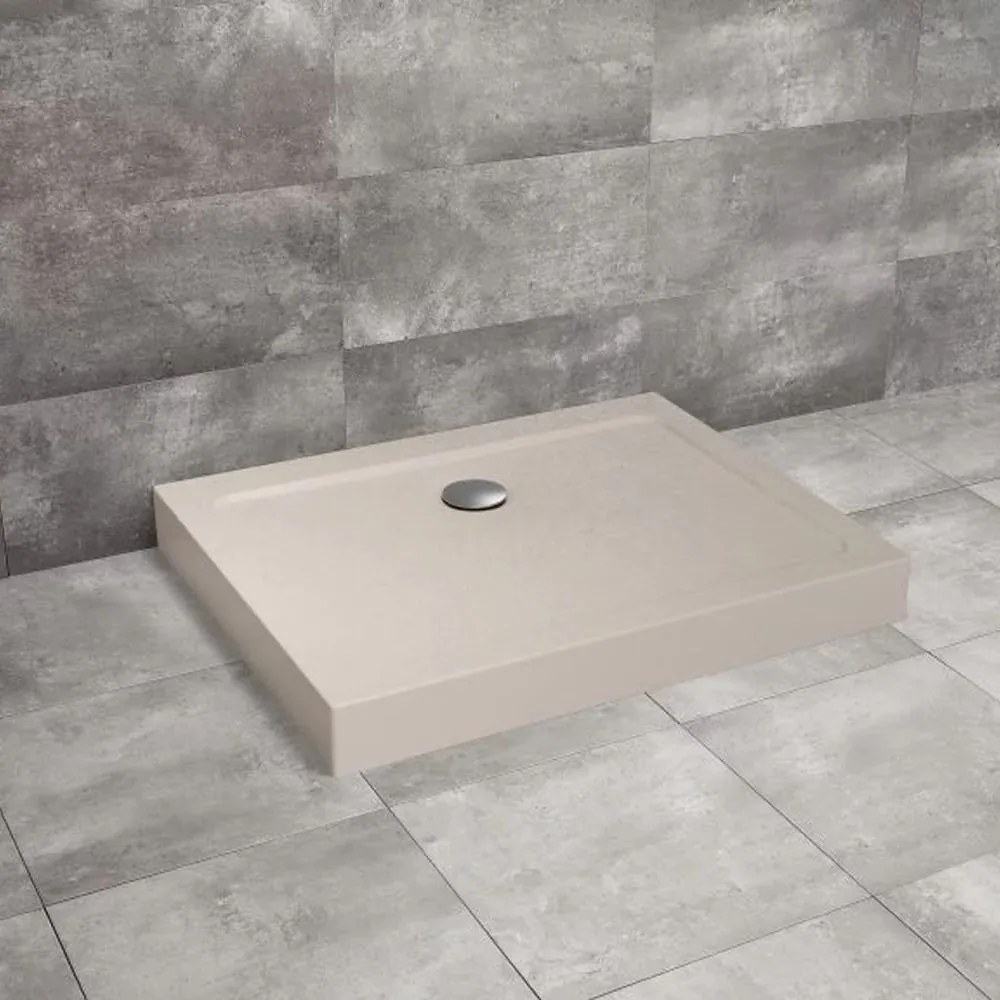 Cadita dus dreptunghiulara Radaway Doros D Compact Stone 90x80 cm acril casmir