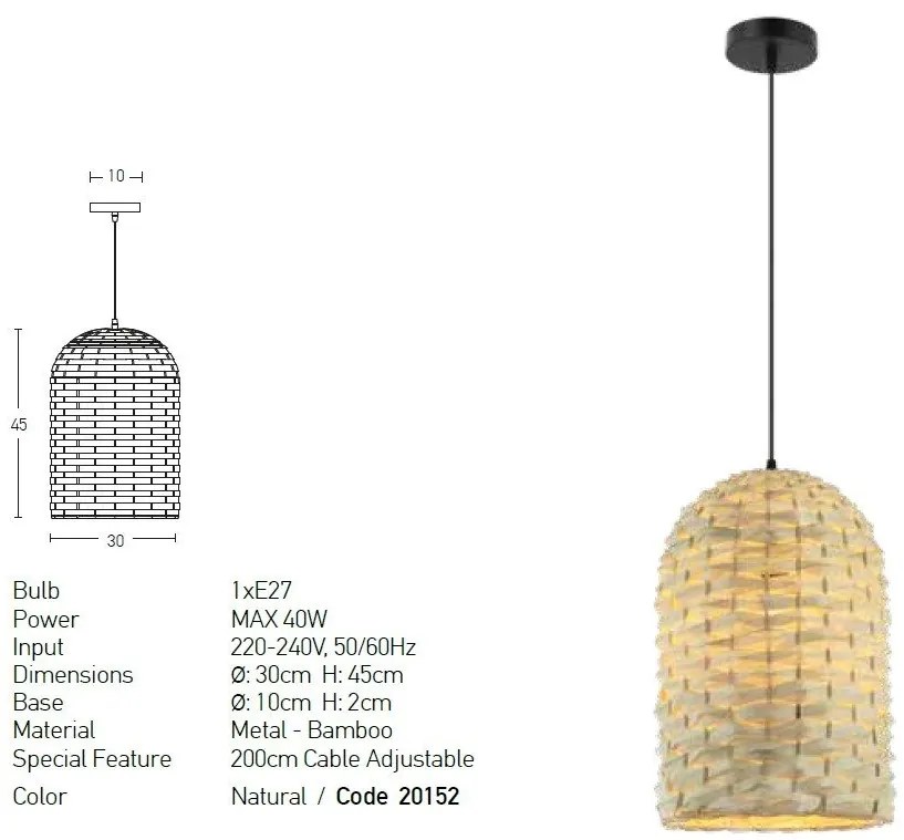 Pendul design modern Finel natur