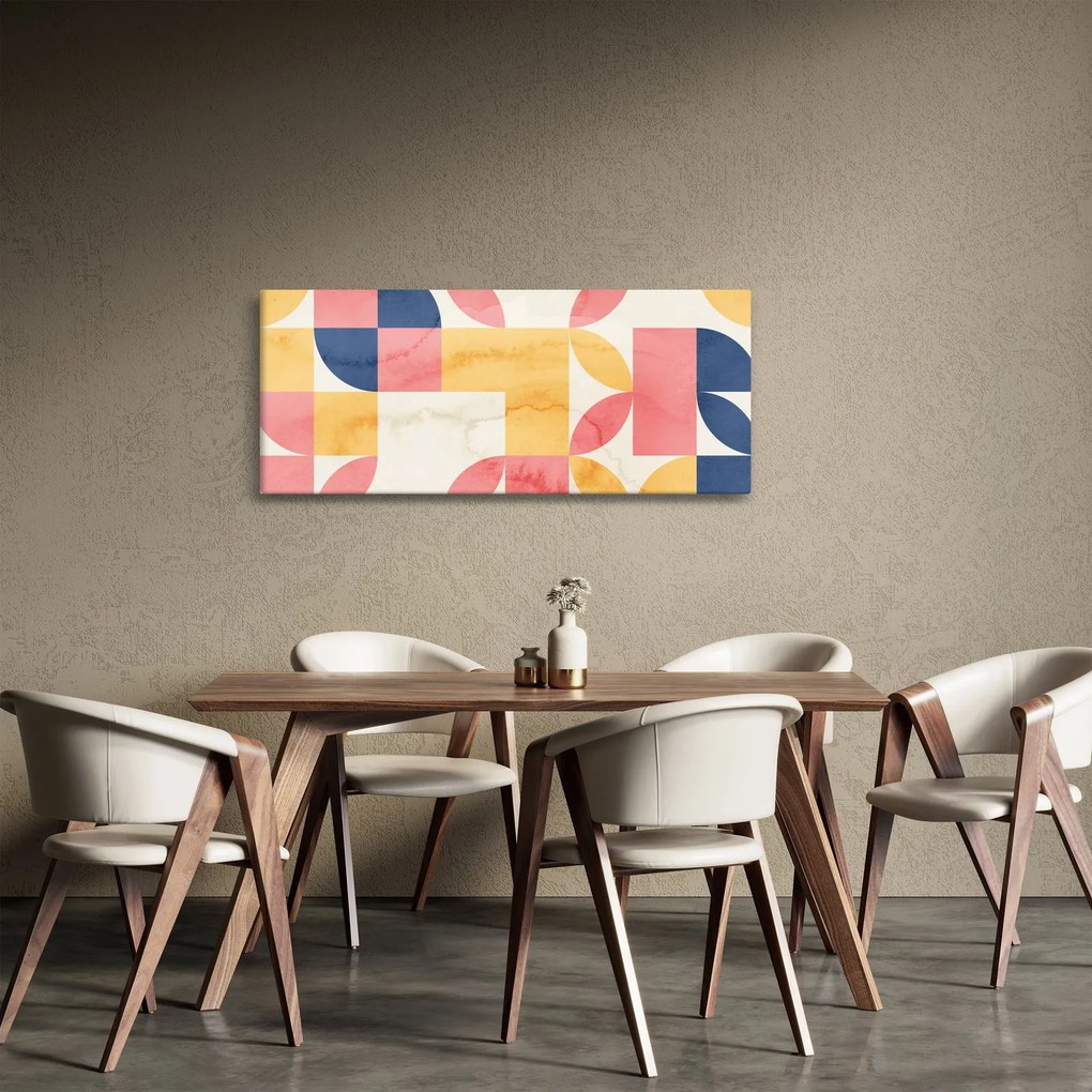 Tablou - Abstracție cu modele retro (120x50 cm)