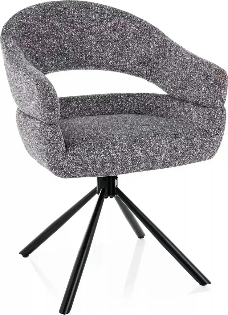 Scaun BORGO, gri/negru, stofă/metal, 58x45x87 cm