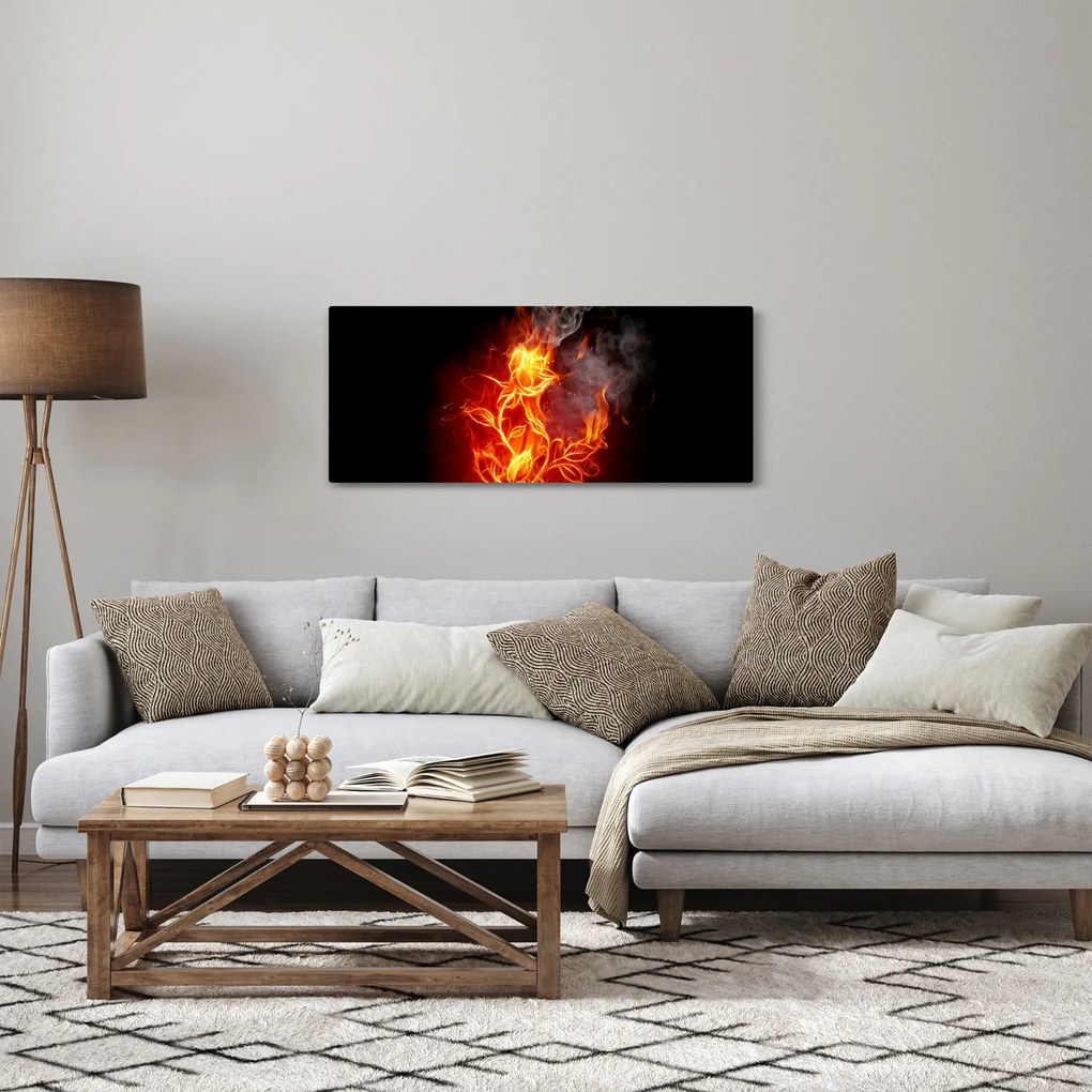Tablou - Trandafiri în foc (120x50 cm)