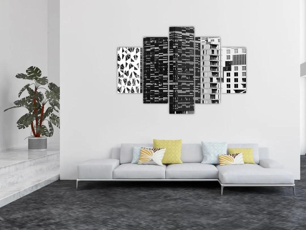 Tablou cu arhitectura alb neagră (150x105 cm)