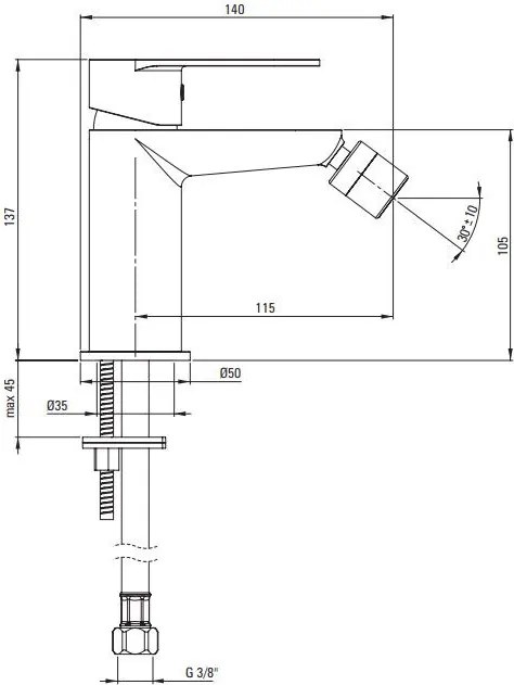 Alpinia⭐️Gold Baterie bideu finisaj auriu Deante BGA_Z30M