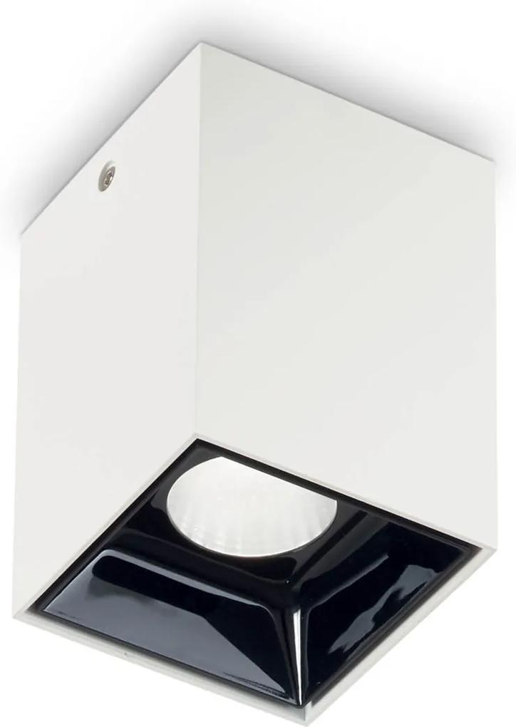 Downlight Patrat Ideal Lux Nitro 10W Square Bianco Led, Alb, 206035, Italia