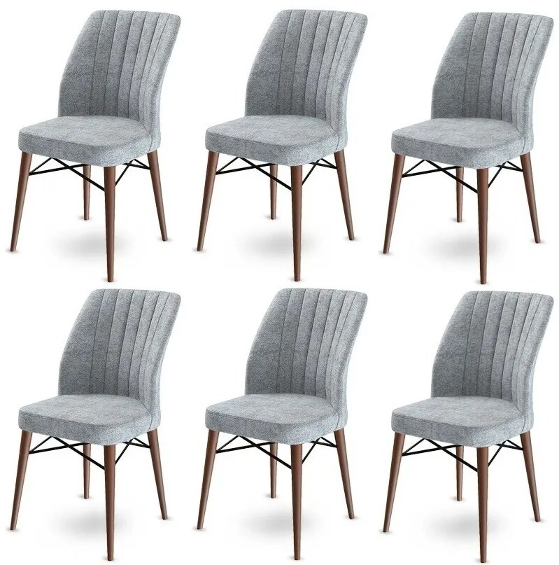 Set de scaune de sufragerie Flex Grey and Brown, 6buc.