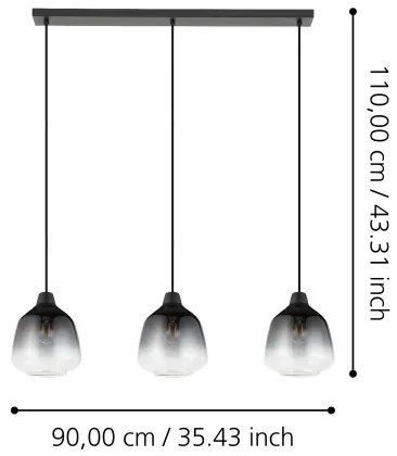 Lustră pe cablu Eglo 43822 SEDBERGH 3xE27/40W/230V