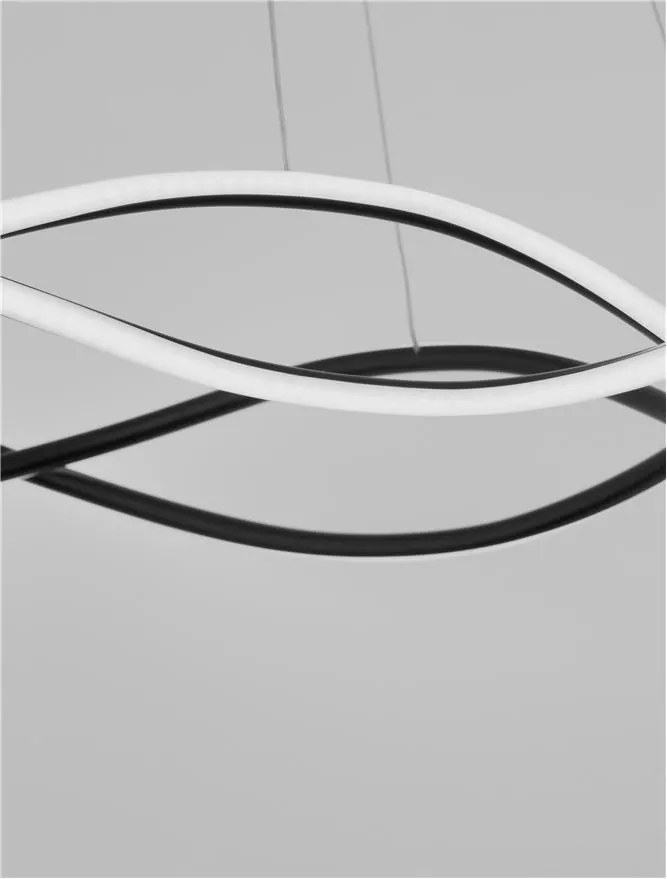 Lustra LED suspendata design modern JINAL Black 88cm