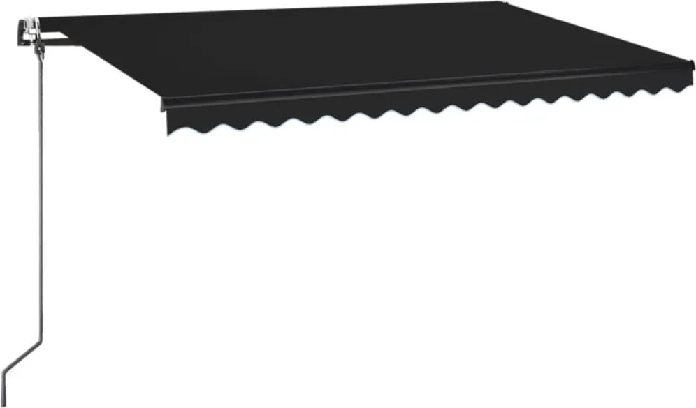 vidaXL Copertină automată cu senzor vânt & LED, antracit, 400x350 cm